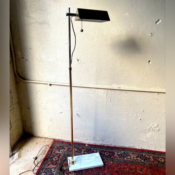 vintage adjustable chrome and brass floor lamp by Cedric Hartman